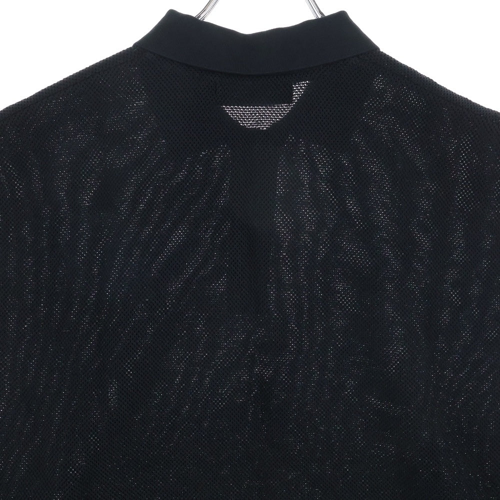 FRED PERRY(フレッドペリー) メッシュ ロゴエンブロイダリー ノースリーブポロシャツ ブラック FZ5413