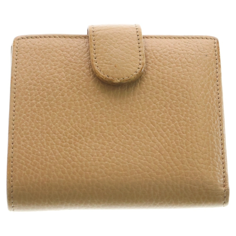 GUCCI(グッチ) インターロッキング GG レザー ウォレット 二つ折り財布 ベージュ 615525