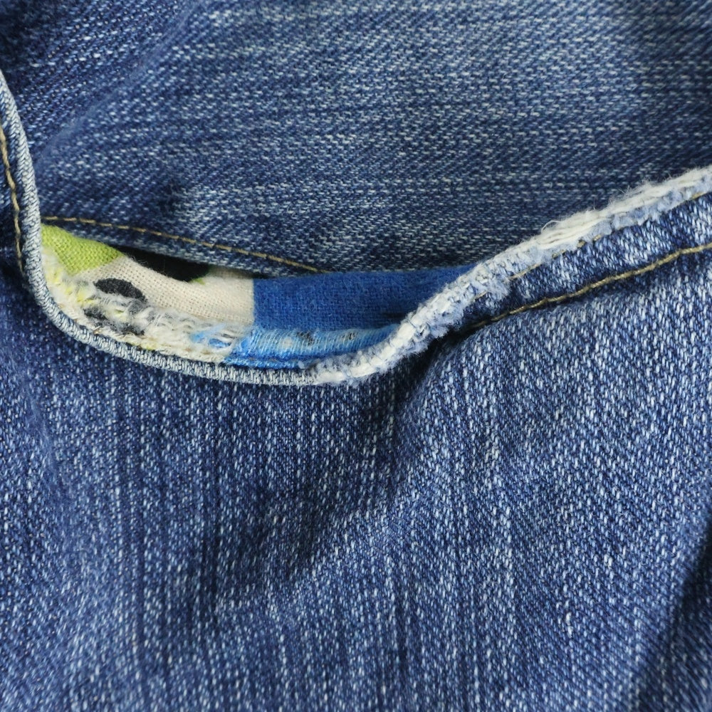 TENDERLOIN(テンダーロイン) T-RIDERS DENIM PANTS ライダース 裏地総柄 ストレートデニムパンツ インディゴ