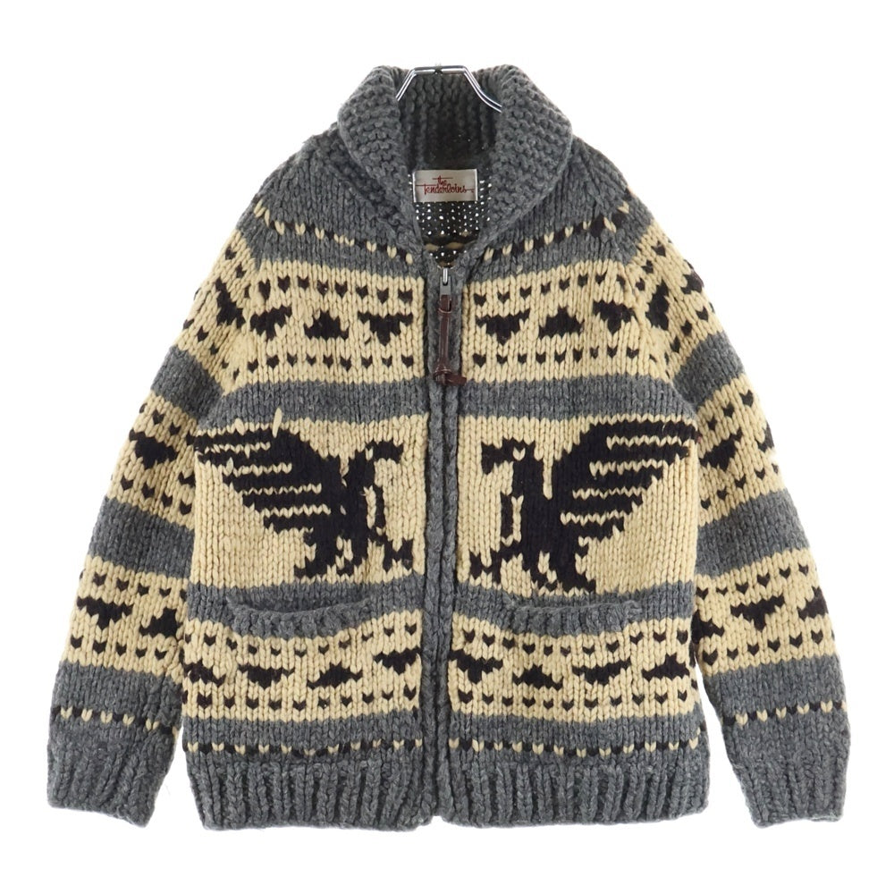 TENDERLOIN(テンダーロイン) ×KANATA カナタ ウール ジップアップ カウチンニットジャケット アイボリー/グレー