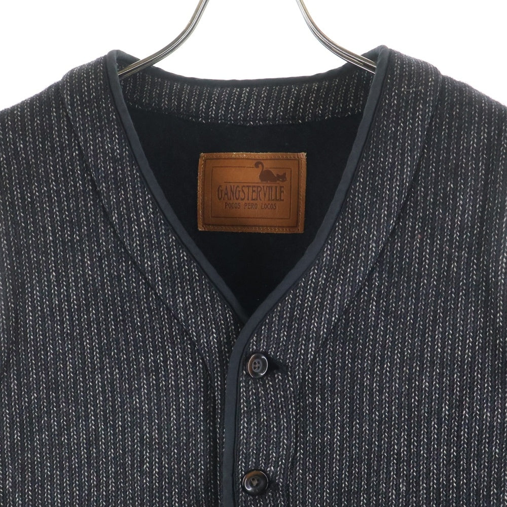 GANGSTERVILLE(ギャングスタービル) 13AW BEACH VEST ビーチ ウール混 ベスト ブラック GSV-13-AW-08