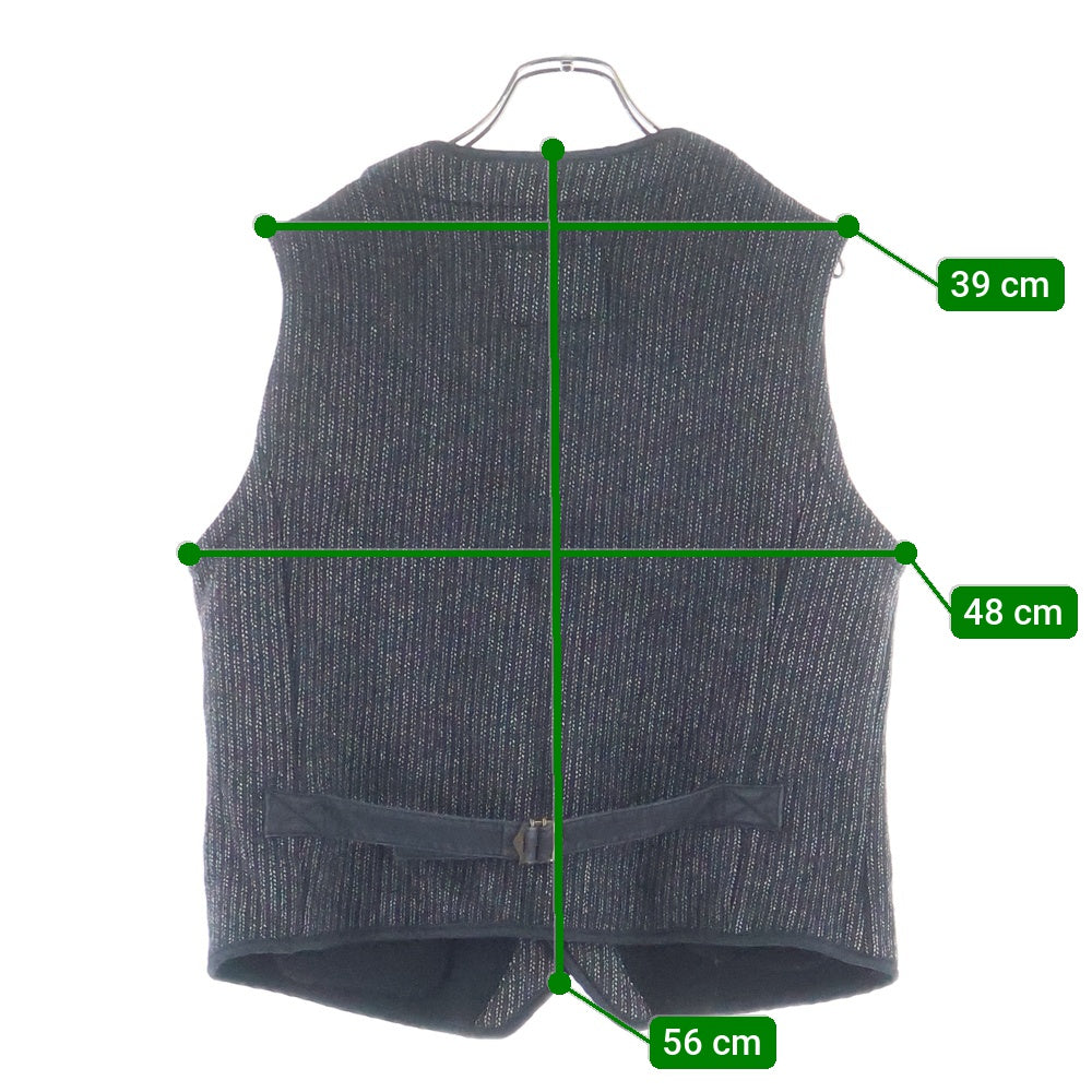 GANGSTERVILLE(ギャングスタービル) 13AW BEACH VEST ビーチ ウール混 ベスト ブラック GSV-13-AW-08