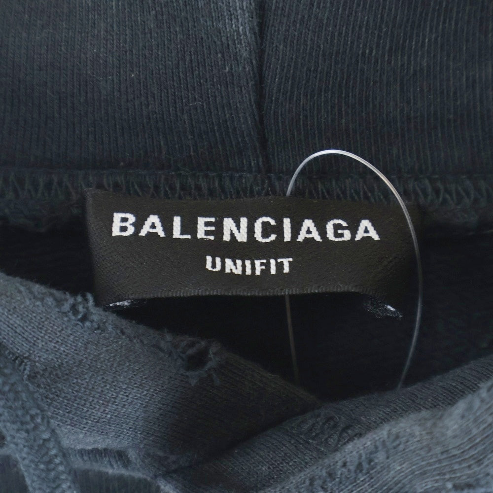 BALENCIAGA(バレンシアガ) 22SS METAL HOODIE OVERSIZED IN BLACK ME メタル オーバーサイズド イン ブラック ミー フーデッド スウェット パーカー ブラック 697879 TMV89