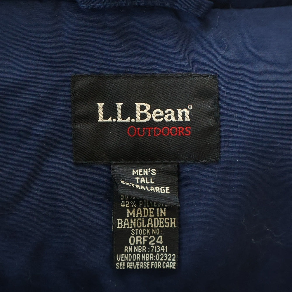 L.L.Bean(エルエルビーン) 90S VINTAGE ヴィンテージ ロゴエンブロイダリーデザイン ジップアップ 中綿ジャケット ネイビー