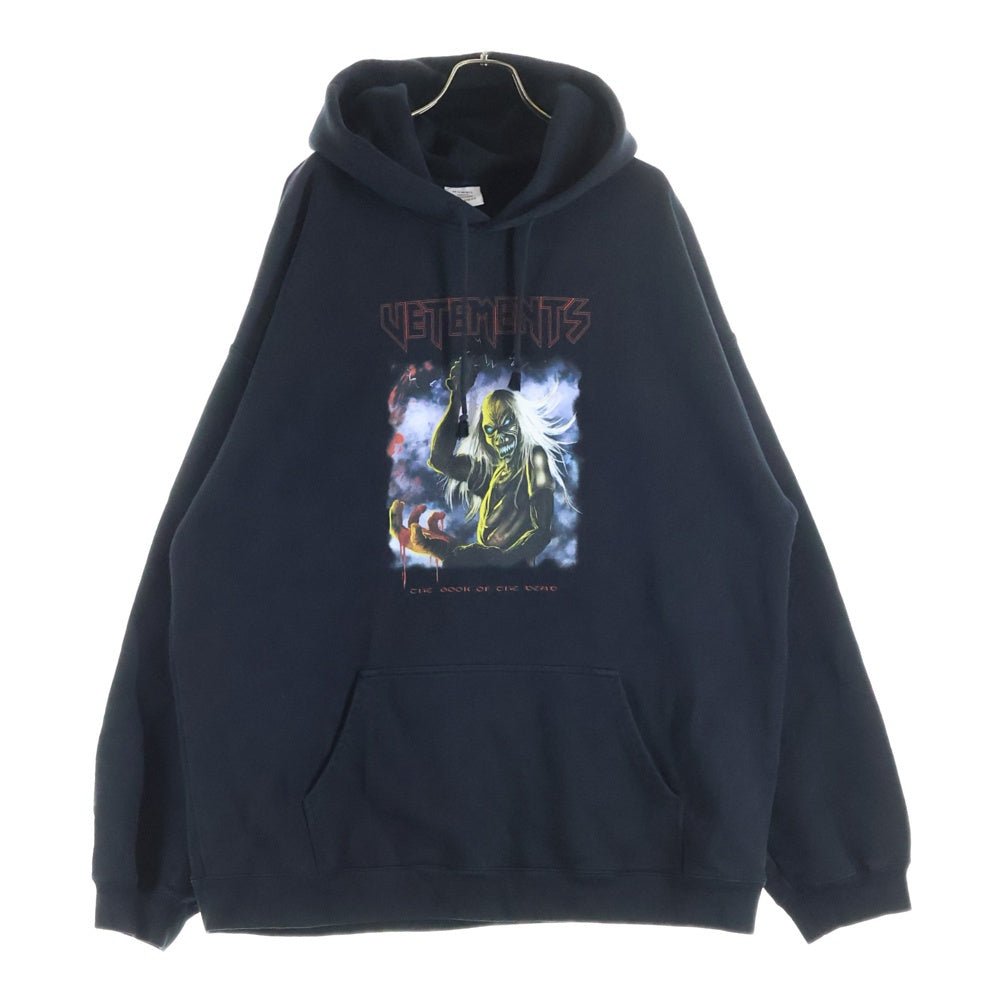 VETEMENTS(ヴェトモン) 21SS BLOODY LOGO HEAVY METAL HOODIE ブラッディロゴ ヘヴィーメタル フーディフーディ プルオーバーパーカー ブラック