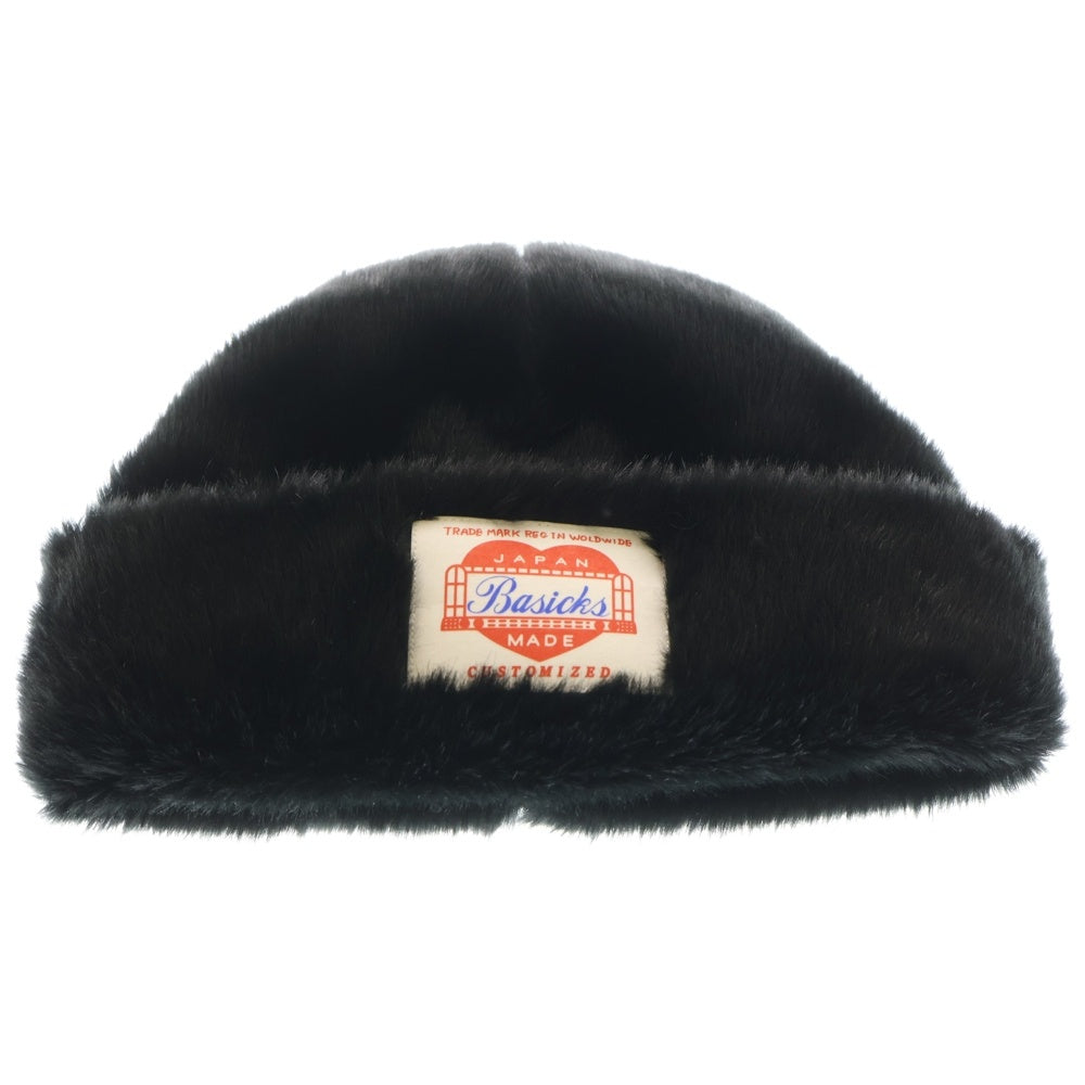 BASICKS(ベイシックス) FAUX CHINCHILLA BEANIE フォックス ビーニー ブラック