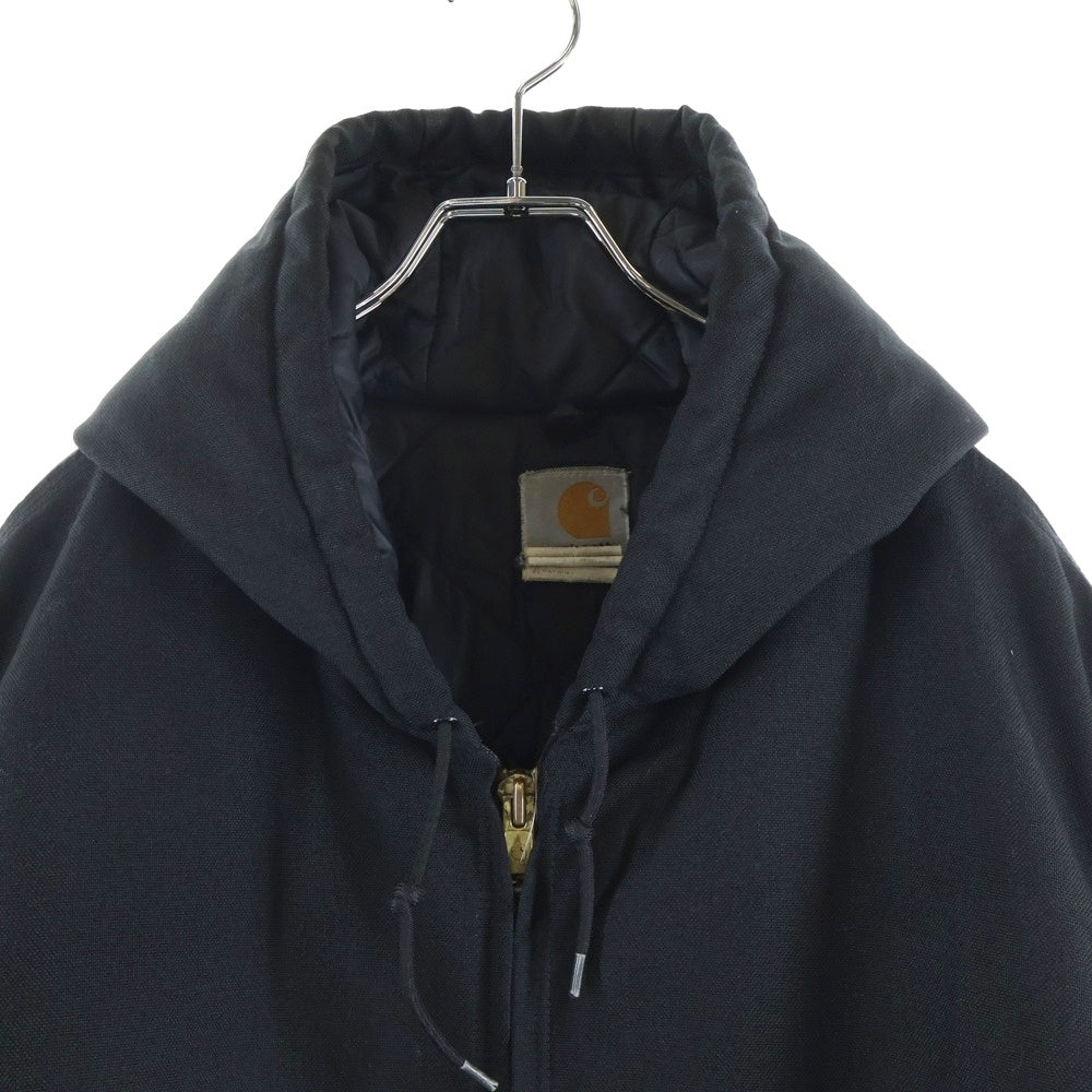 CARHARTT(カーハート) 90S VINTAGE ヴィンテージ ロゴデザイン キルティング フーデッド ジップアップ アクティブジャケット ブラック J133BLK