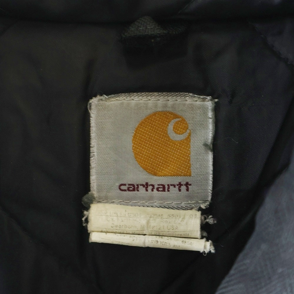 CARHARTT(カーハート) 90S VINTAGE ヴィンテージ ロゴデザイン キルティング フーデッド ジップアップ アクティブジャケット ブラック J133BLK