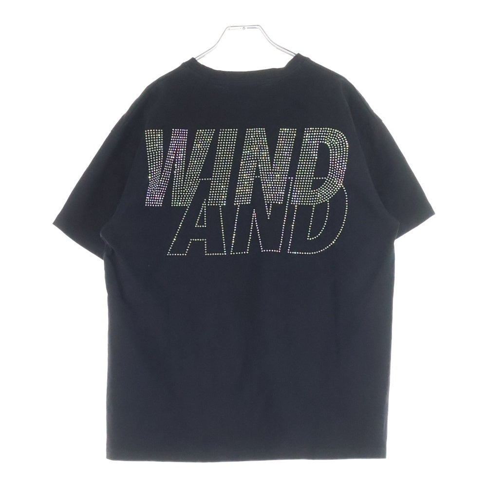 WIND AND SEA(ウィンダンシー) 22SS 両面ラインストーンプリントデザイン クルーネック 半袖Tシャツ カットソー ブラック WDS-SEA-22S-03