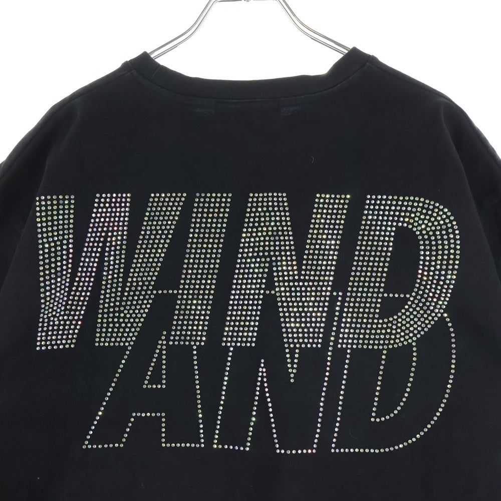 WIND AND SEA(ウィンダンシー) 22SS 両面ラインストーンプリントデザイン クルーネック 半袖Tシャツ カットソー ブラック WDS-SEA-22S-03