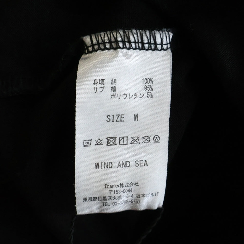 WIND AND SEA(ウィンダンシー) 22SS 両面ラインストーンプリントデザイン クルーネック 半袖Tシャツ カットソー ブラック WDS-SEA-22S-03