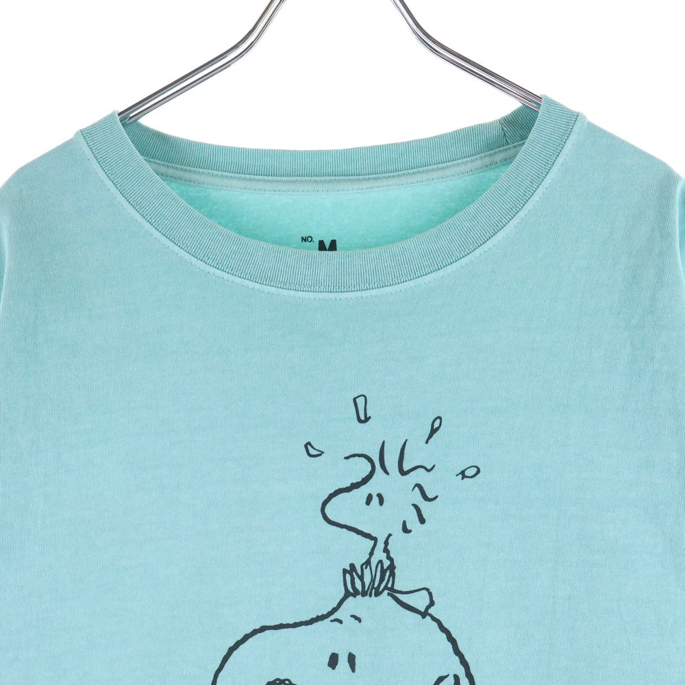 WIND AND SEA(ウィンダンシー) ×PEANUTS SMOOTHY PGT SNOOPY TEE ピーナッツ スムージー キャラクタープリント クルーネック 半袖Tシャツ カットソー ブルー WDS-C-SMT-25-Q4-09