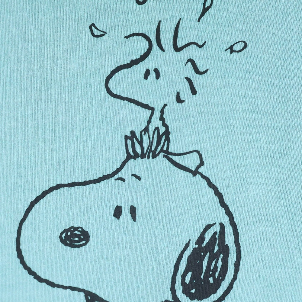 WIND AND SEA(ウィンダンシー) ×PEANUTS SMOOTHY PGT SNOOPY TEE ピーナッツ スムージー キャラクタープリント クルーネック 半袖Tシャツ カットソー ブルー WDS-C-SMT-25-Q4-09