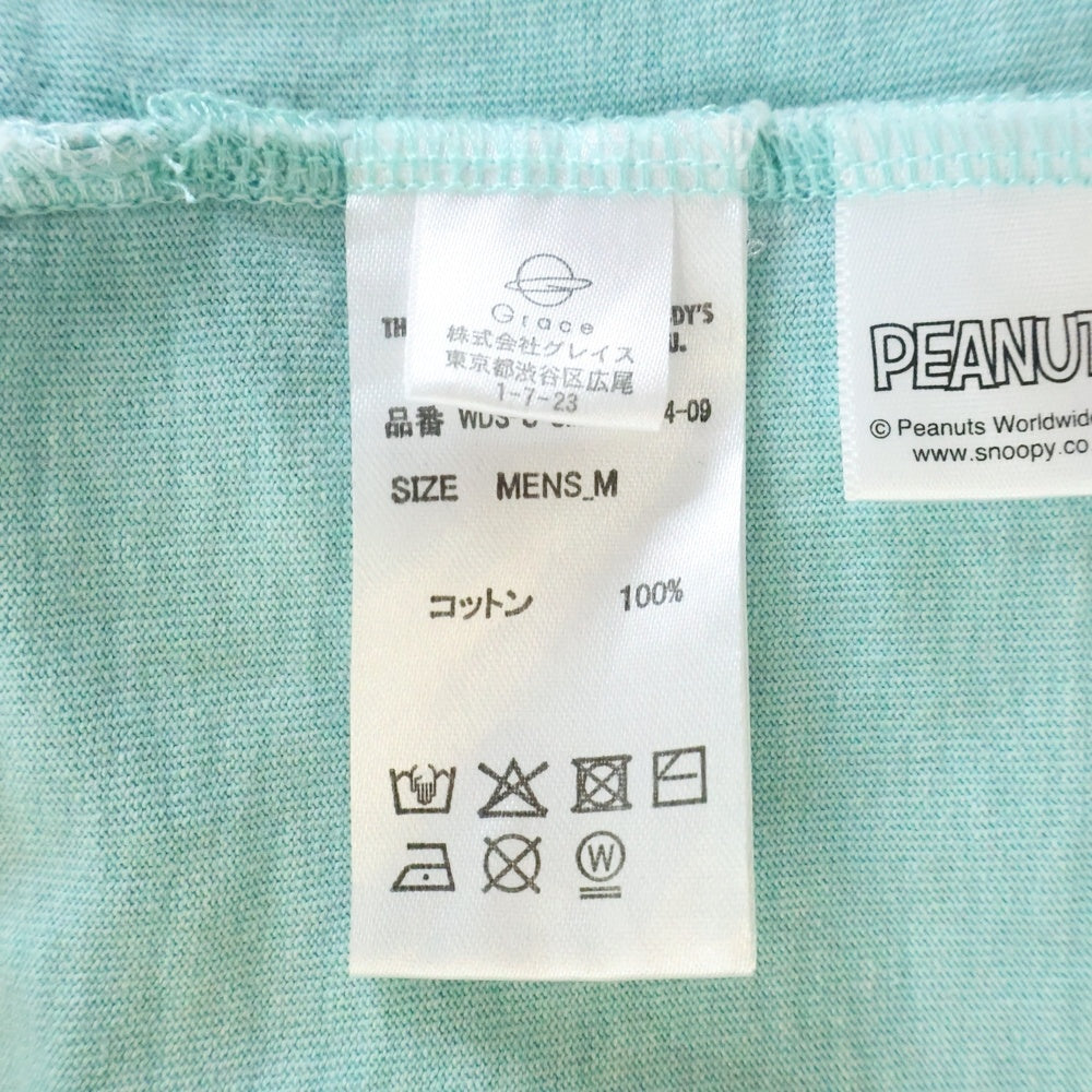 WIND AND SEA(ウィンダンシー) ×PEANUTS SMOOTHY PGT SNOOPY TEE ピーナッツ スムージー キャラクタープリント クルーネック 半袖Tシャツ カットソー ブルー WDS-C-SMT-25-Q4-09