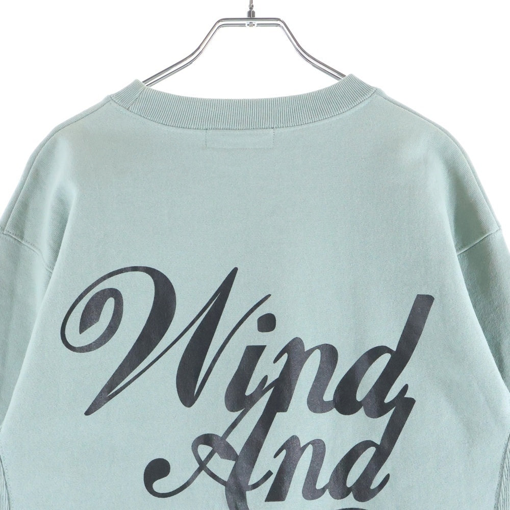 WIND AND SEA(ウィンダンシー) ×DISNEY MICKEY CREW NECK SWEAT ディズニー キャラクタープリント クルーネック スウェット トレーナー ブルー WDS-C-DSN-24-Q2-02