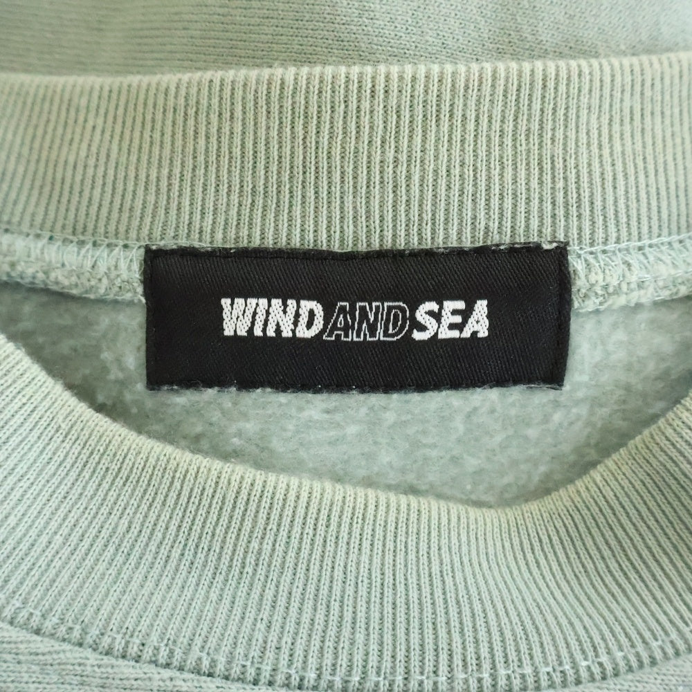 WIND AND SEA(ウィンダンシー) ×DISNEY MICKEY CREW NECK SWEAT ディズニー キャラクタープリント クルーネック スウェット トレーナー ブルー WDS-C-DSN-24-Q2-02