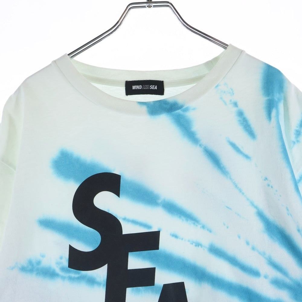 WIND AND SEA(ウィンダンシー) 21SS ×HUF SOLID AND TIE DYE TEE ハフ タイダイ染め クルーネック 半袖Tシャツ カットソー ホワイト/ブルー WDS-HUF-01