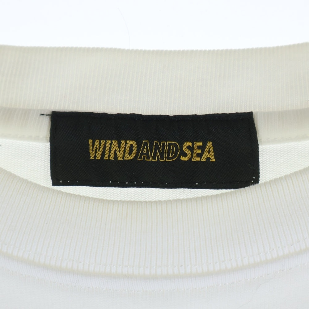 WIND AND SEA(ウィンダンシー) 22SS S/S T-SHIRT ロゴプリント クルーネック 半袖Tシャツ カットソー ホワイト WDS-SEA-22S-02