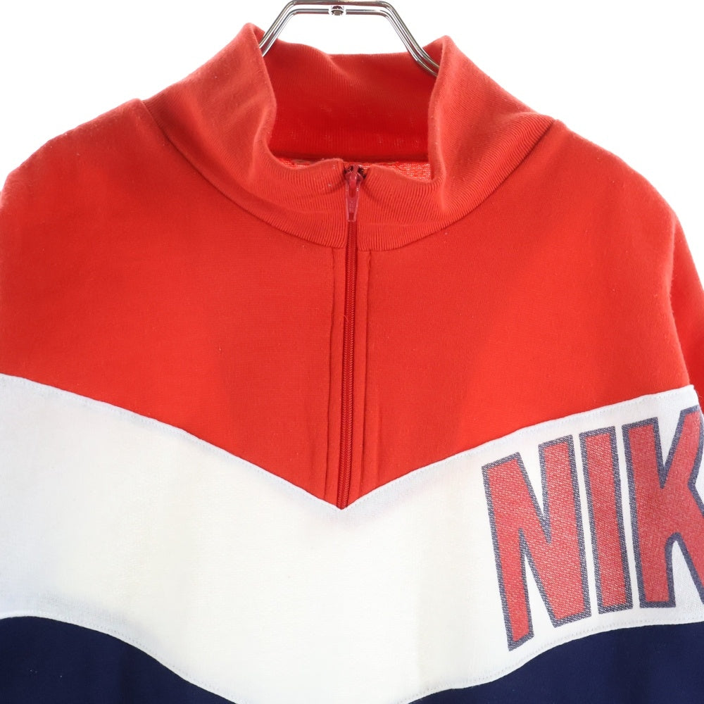NIKE(ナイキ) 90S VINTAGE HALF ZIP SWEATSHIRT ヴィンテージ 銀タグ ハーフジップスウェットトレーナー レッド/ネイビー/ホワイト