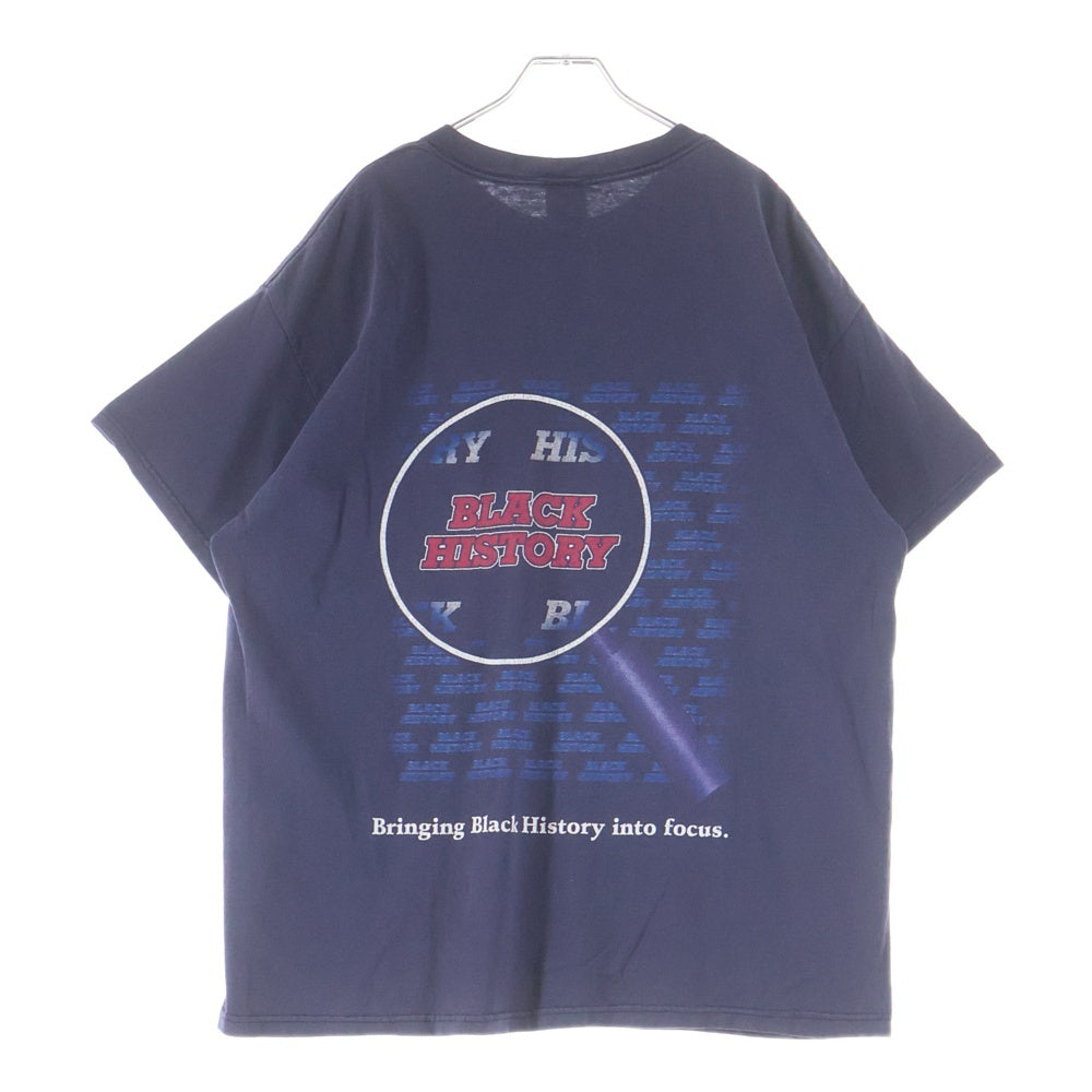 VINTAGE(ヴィンテージ) 90S VINTAGE BLACK HISTYORY TEE ヴィンテージ ブラックヒストリー 両面プリントTシャツ 半袖クルーネックカットソー ネイビー