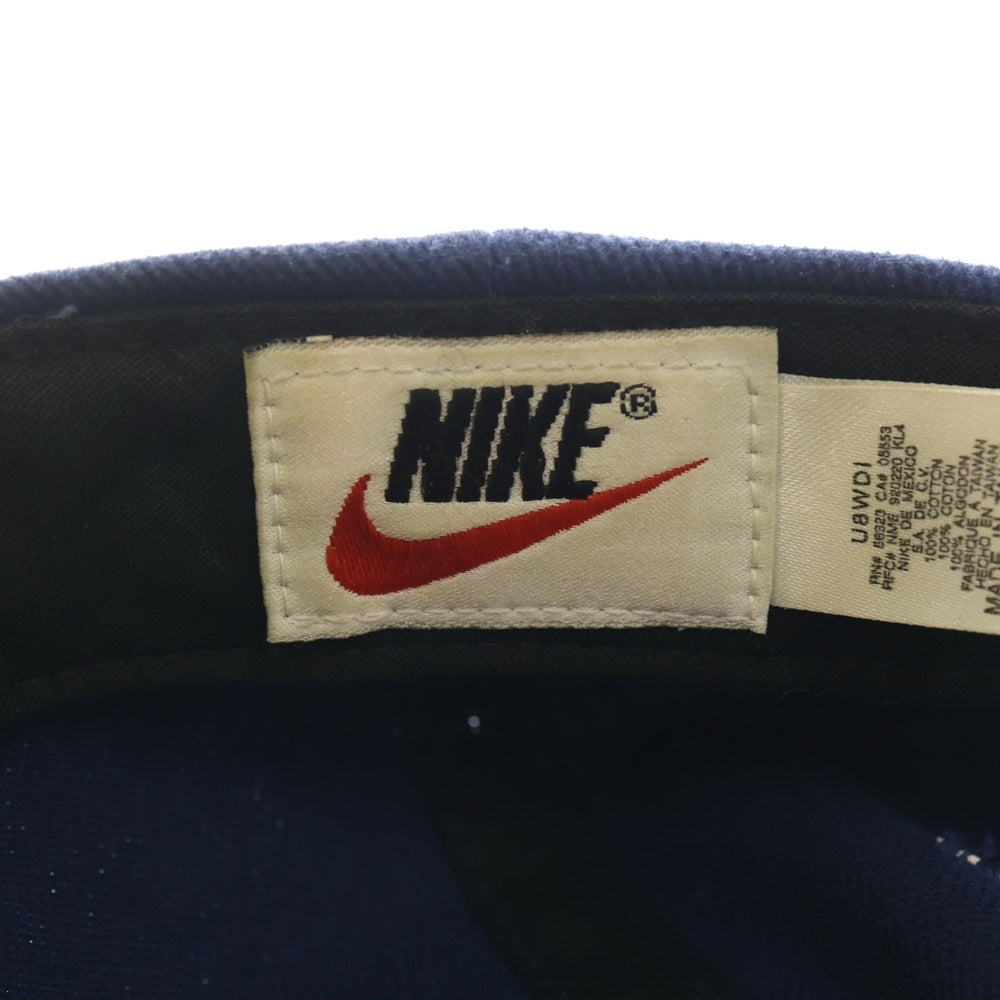 NIKE(ナイキ) 90S VINTAGE 6-PANEL CAP ヴィンテージ 白タグ フロントロゴ 6パネルベースボールキャップ 帽子 ブルー/ブラック