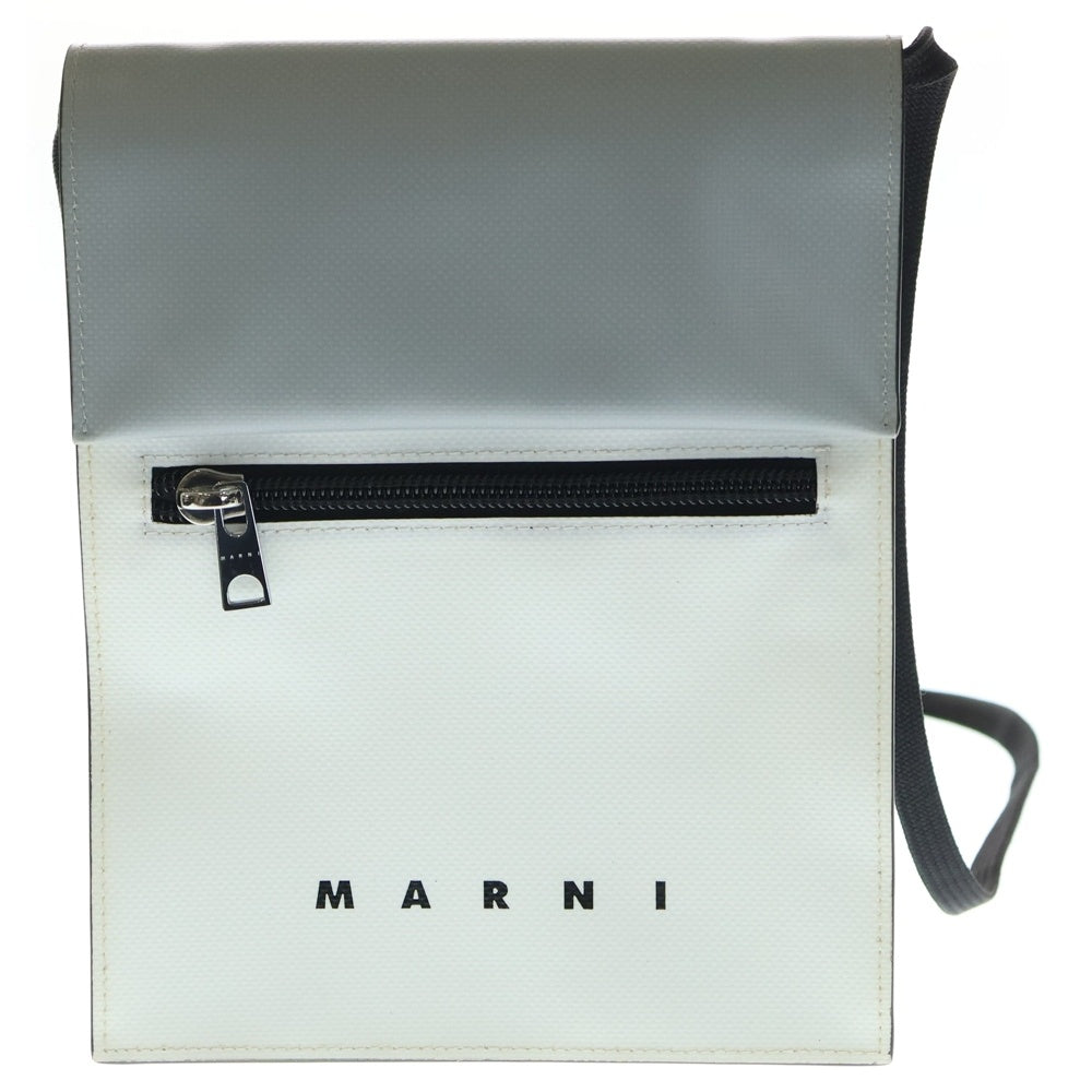 MARNI(マルニ) TRIBECA トライベッカ レザー ロゴプリント ショルダーバッグ ホワイト SBMQ0036A0 レディース