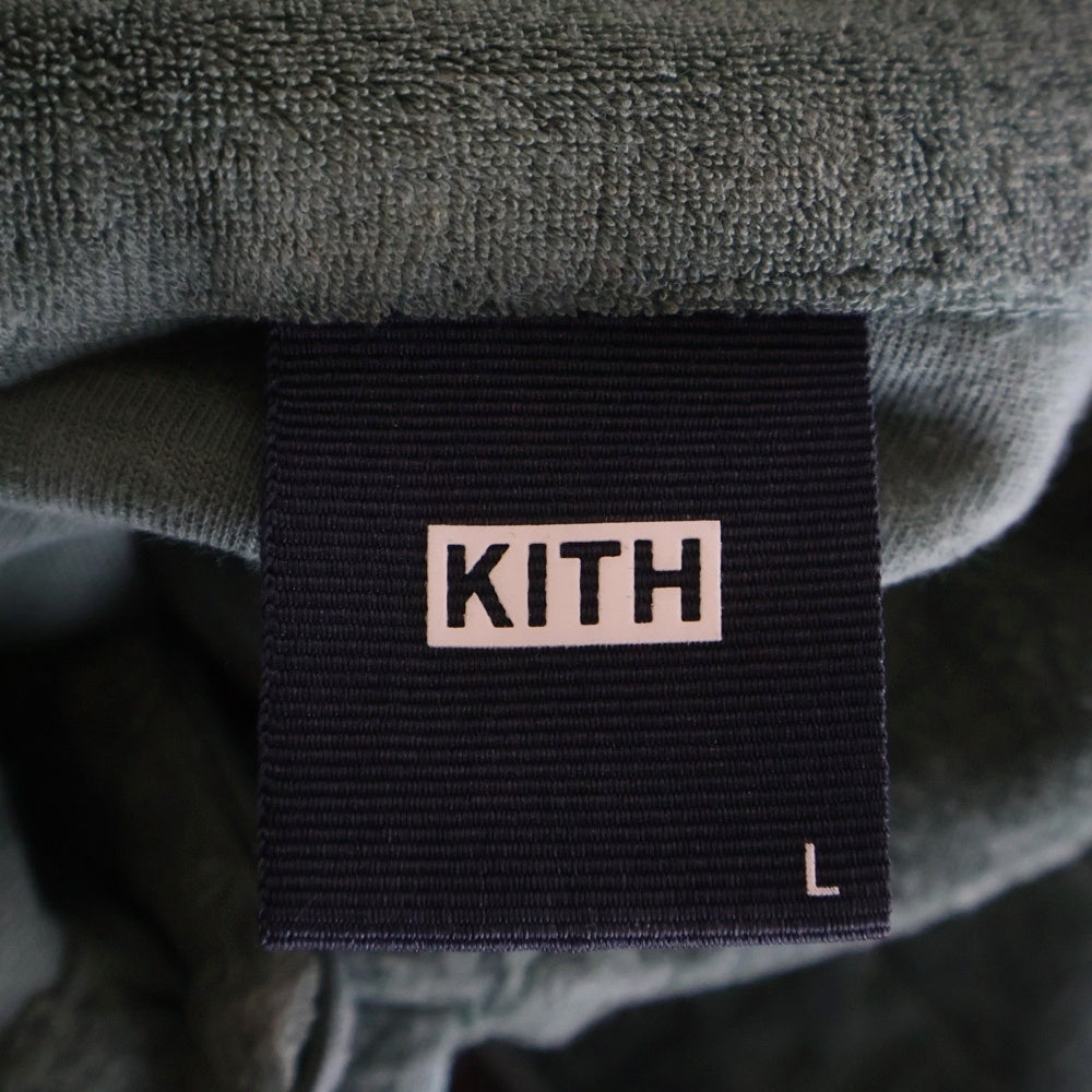 KITH(キス) Graham Polo Court グラハム 総柄 パイル 半袖ポロシャツ グリーン KHM031070