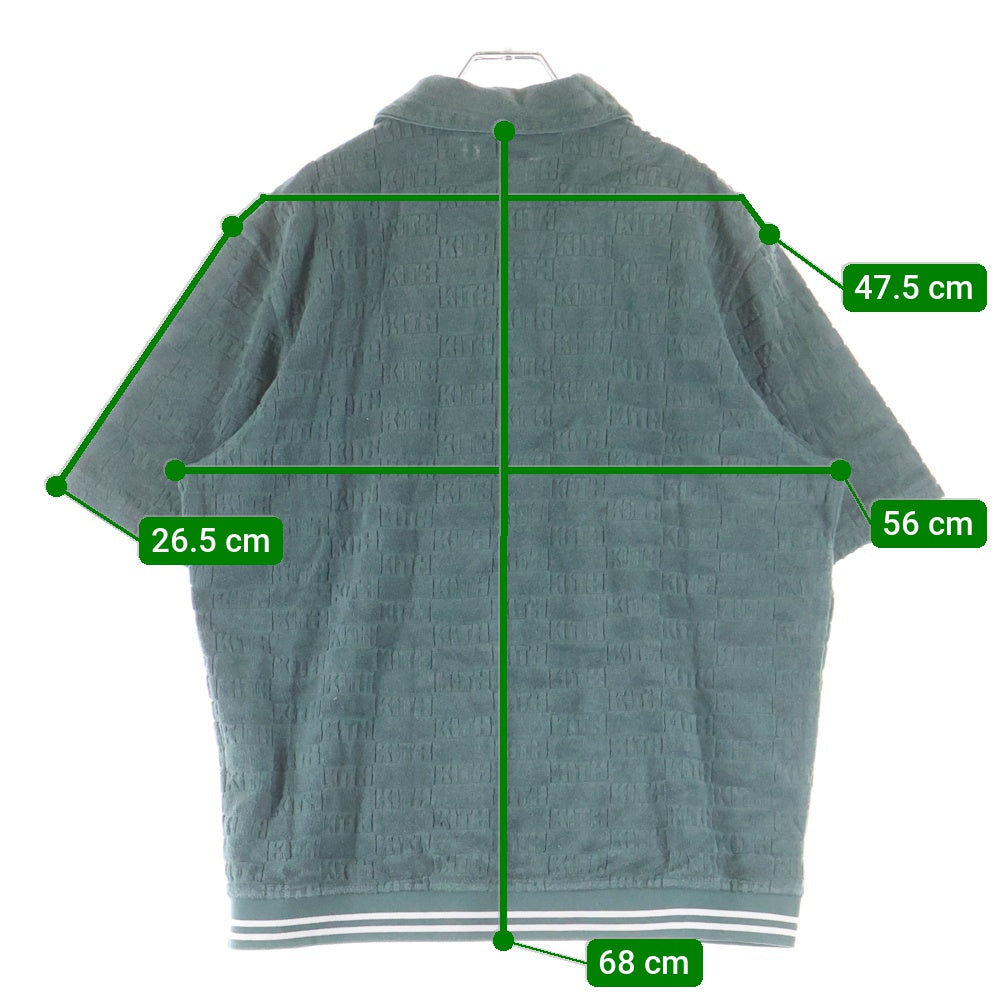 KITH(キス) Graham Polo Court グラハム 総柄 パイル 半袖ポロシャツ グリーン KHM031070