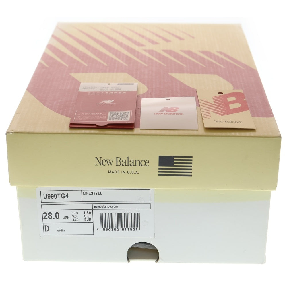 New Balance(ニューバランス) U990TG4 USA製 スエード ローカットスニーカー グレー US10/28cm