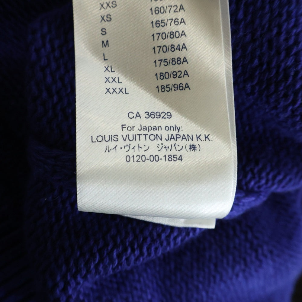 LOUIS VUITTON(ルイヴィトン) 21SS カシミヤ混 ダミエ Vネックニット セーター ブルー RM211 ZRS HKN61W