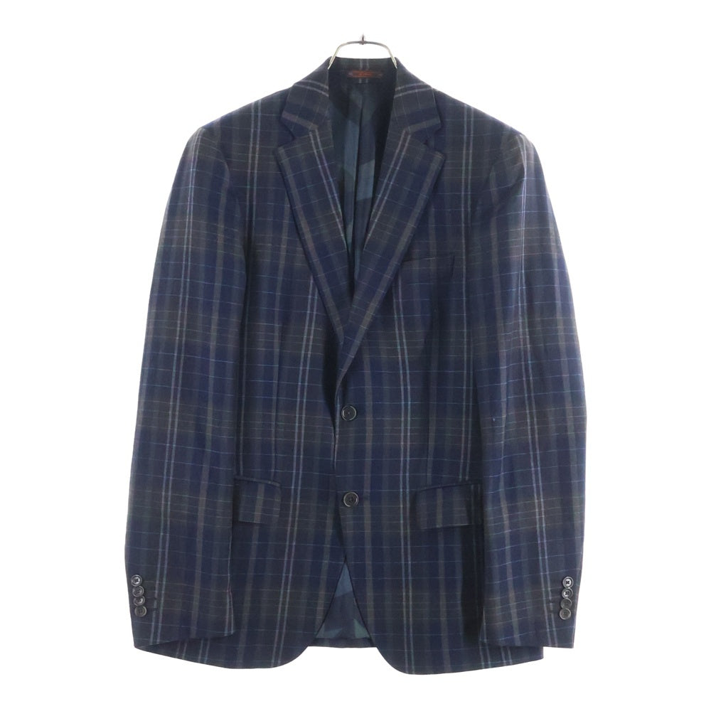 ETRO(エトロ) ウール ストライプデザイン 2Bテーラードジャケット センタープレス スラックスパンツ シルクベスト 3ピース セットアップ ネイビー