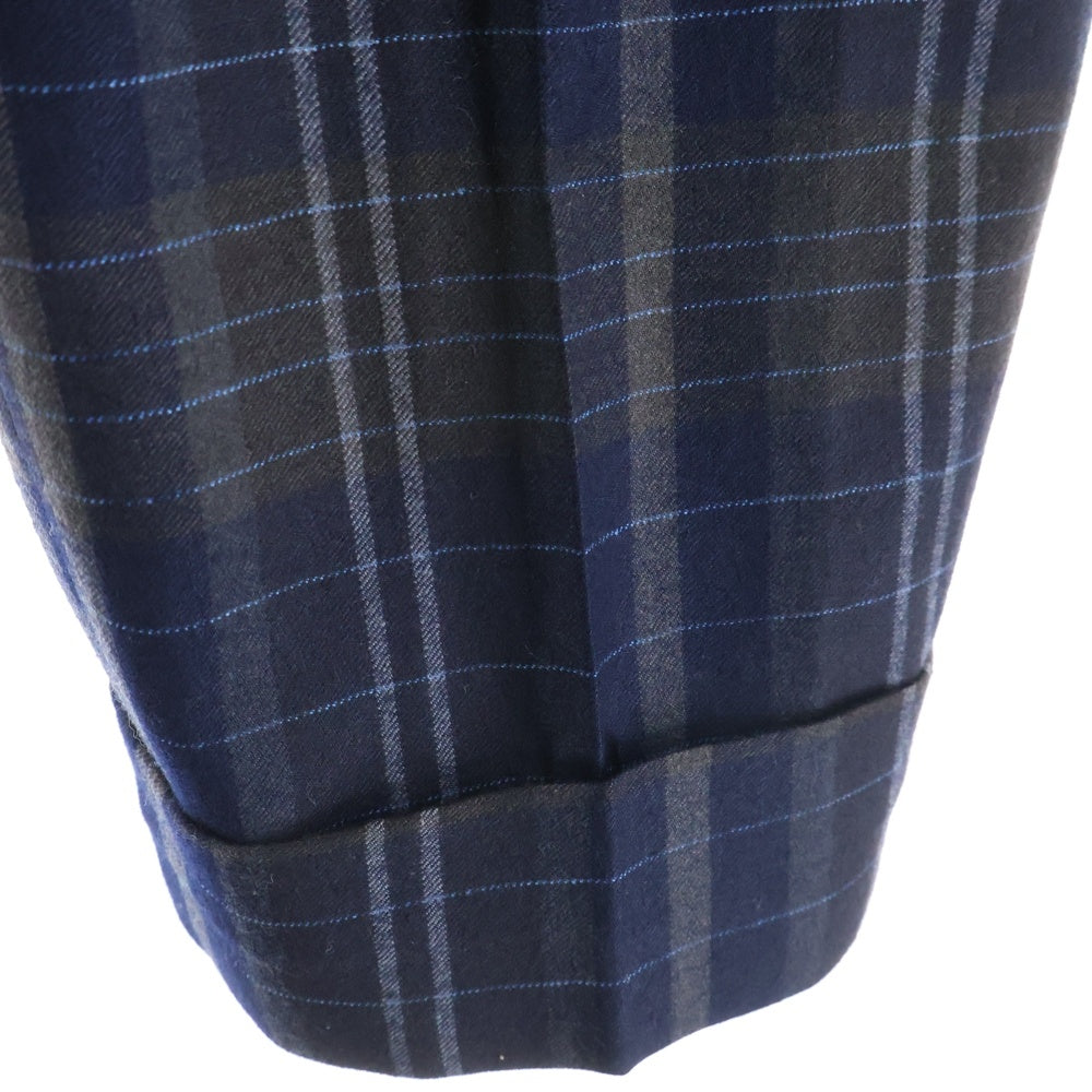 ETRO(エトロ) ウール ストライプデザイン 2Bテーラードジャケット センタープレス スラックスパンツ シルクベスト 3ピース セットアップ ネイビー