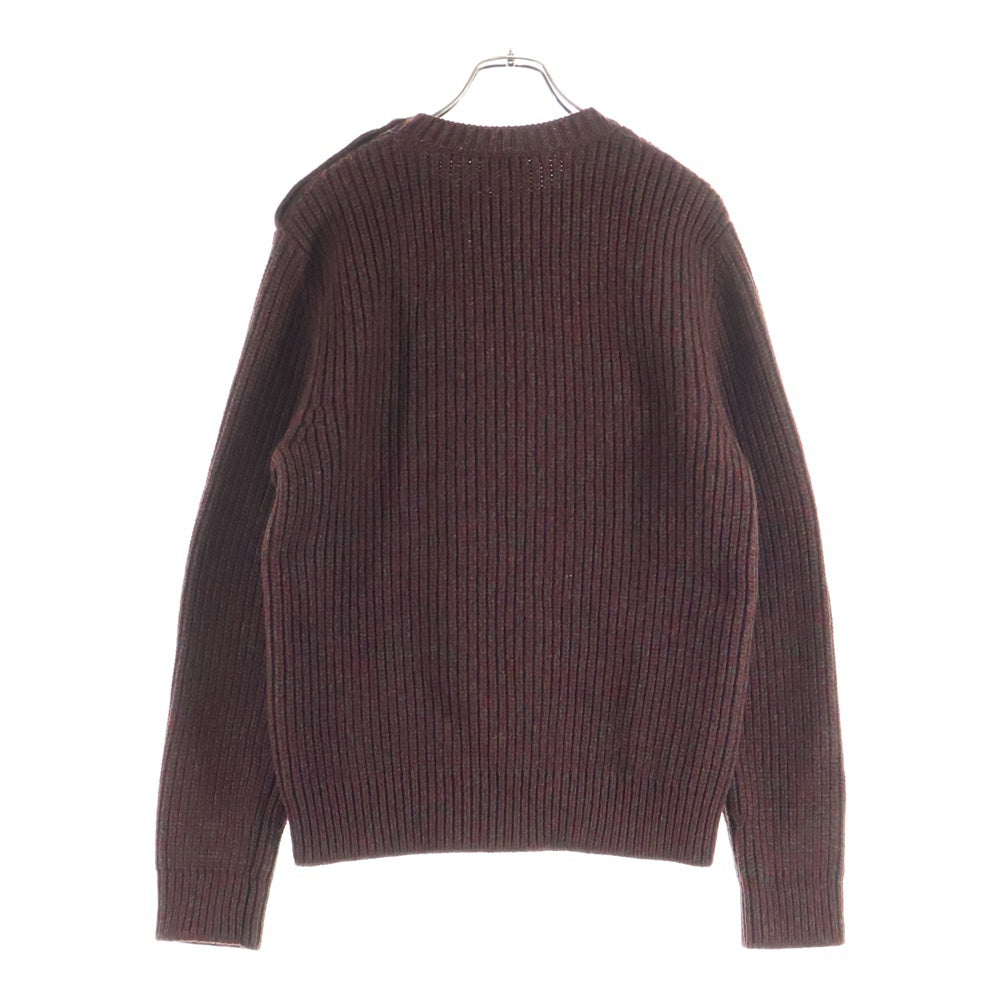 LOUIS VUITTON(ルイヴィトン) カシミヤ混 ショルダーボタン リブニット クルーネックセーター レッド