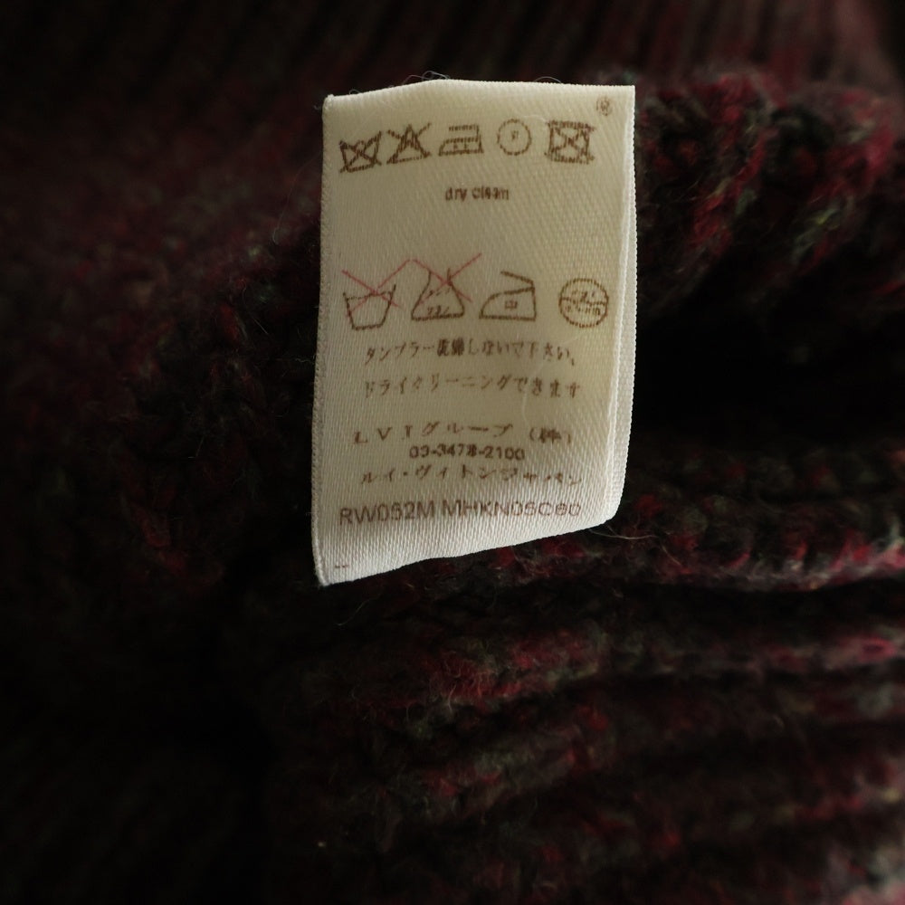 LOUIS VUITTON(ルイヴィトン) カシミヤ混 ショルダーボタン リブニット クルーネックセーター レッド