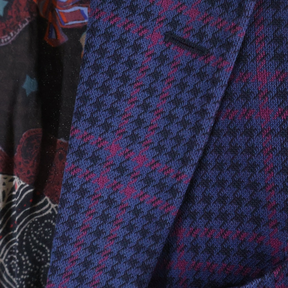 ETRO(エトロ) コットン 千鳥格子柄 2Bテーラードジャケット パープル