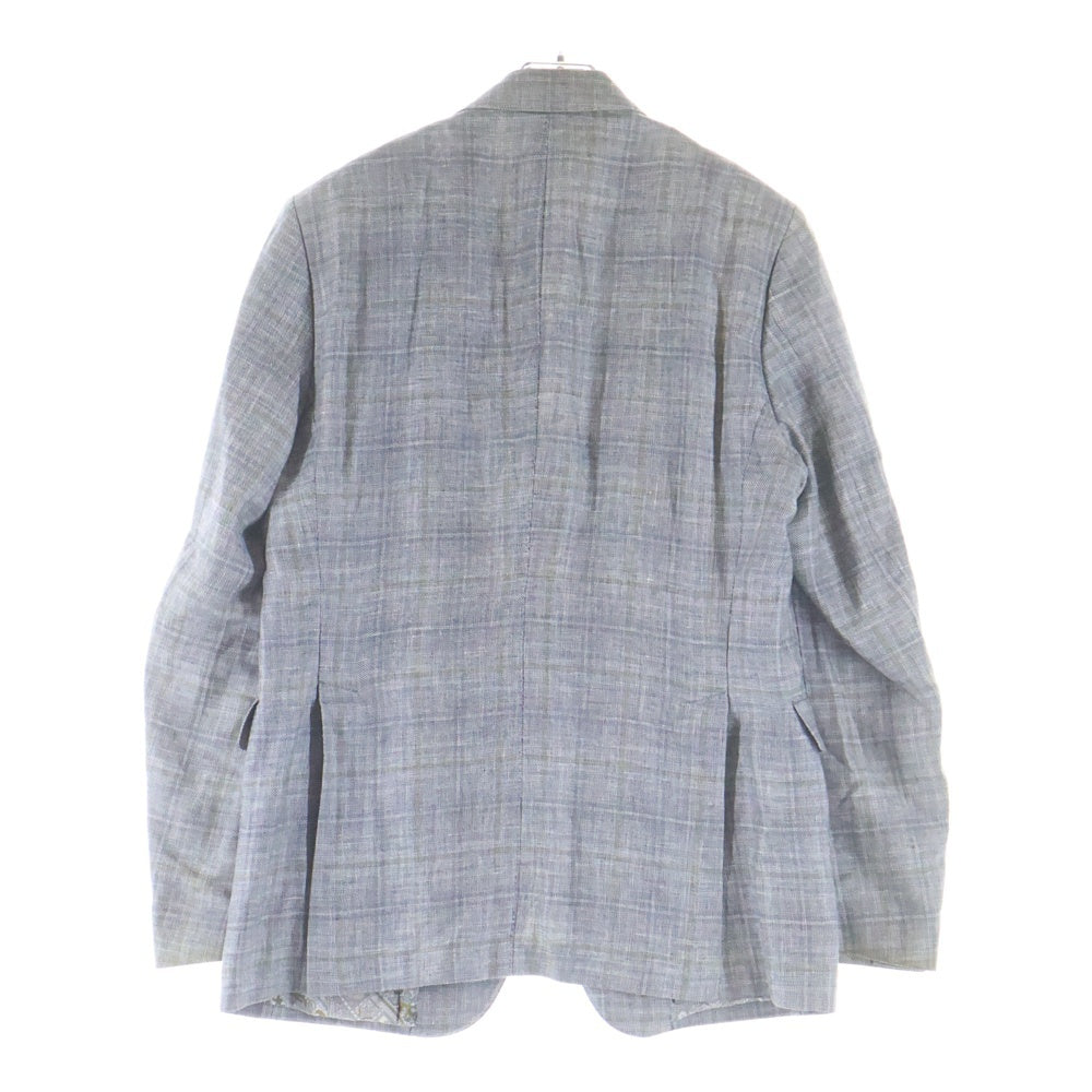 ETRO(エトロ) ウール混 チェック 2Bテーラードジャケット センタープレス スラックスパンツ セットアップ グレー