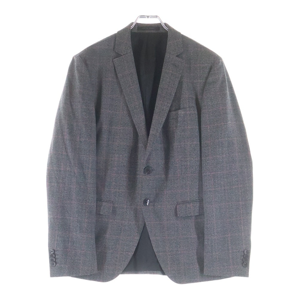 HUGO BOSS(ヒューゴボス) ウール チェック 2Bテーラードジャケット センタープレス スラックスパンツ シルクベスト 3ピース セットアップ グレー