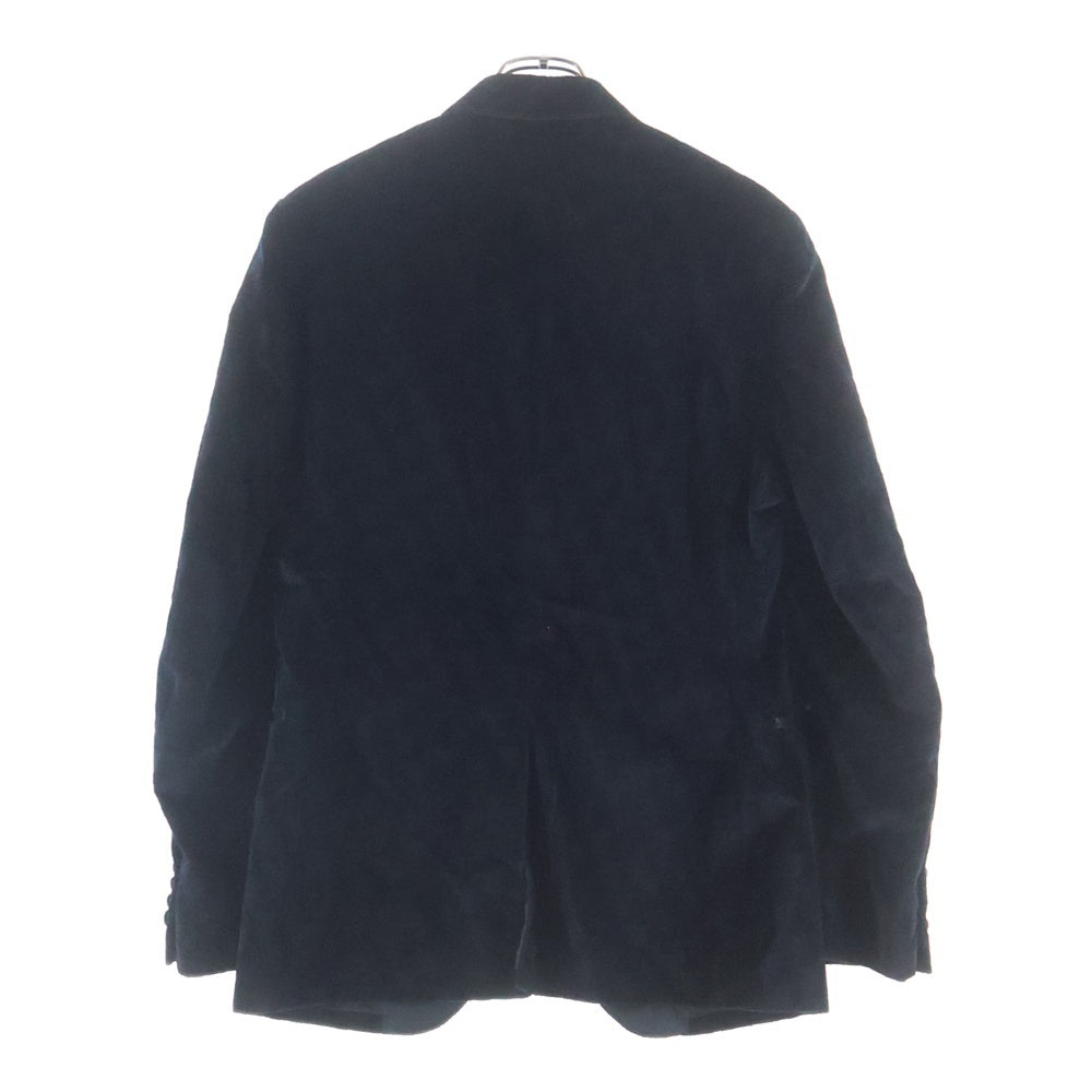 LANVIN(ランバン) ベルベット ロゴラインストーン 1Bテーラードジャケット ブラック