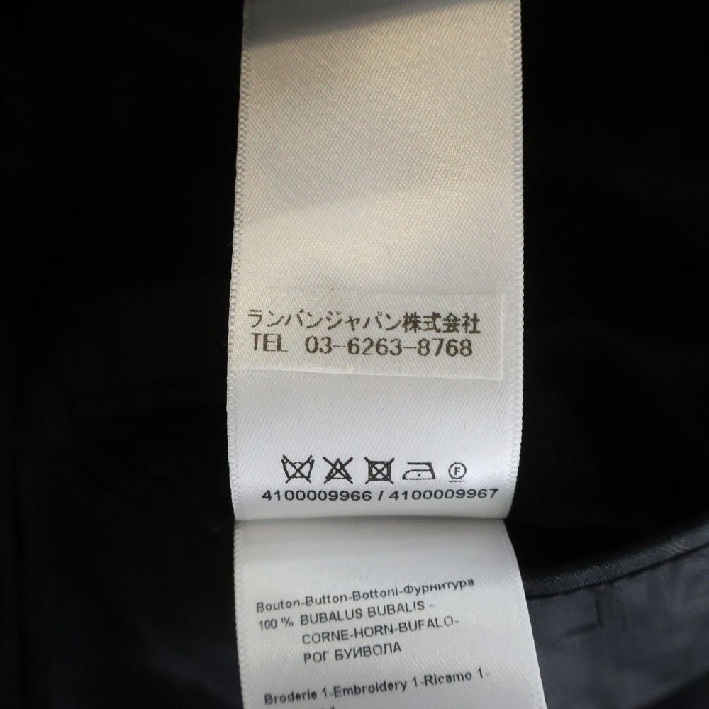 LANVIN(ランバン) ベルベット ロゴラインストーン 1Bテーラードジャケット ブラック