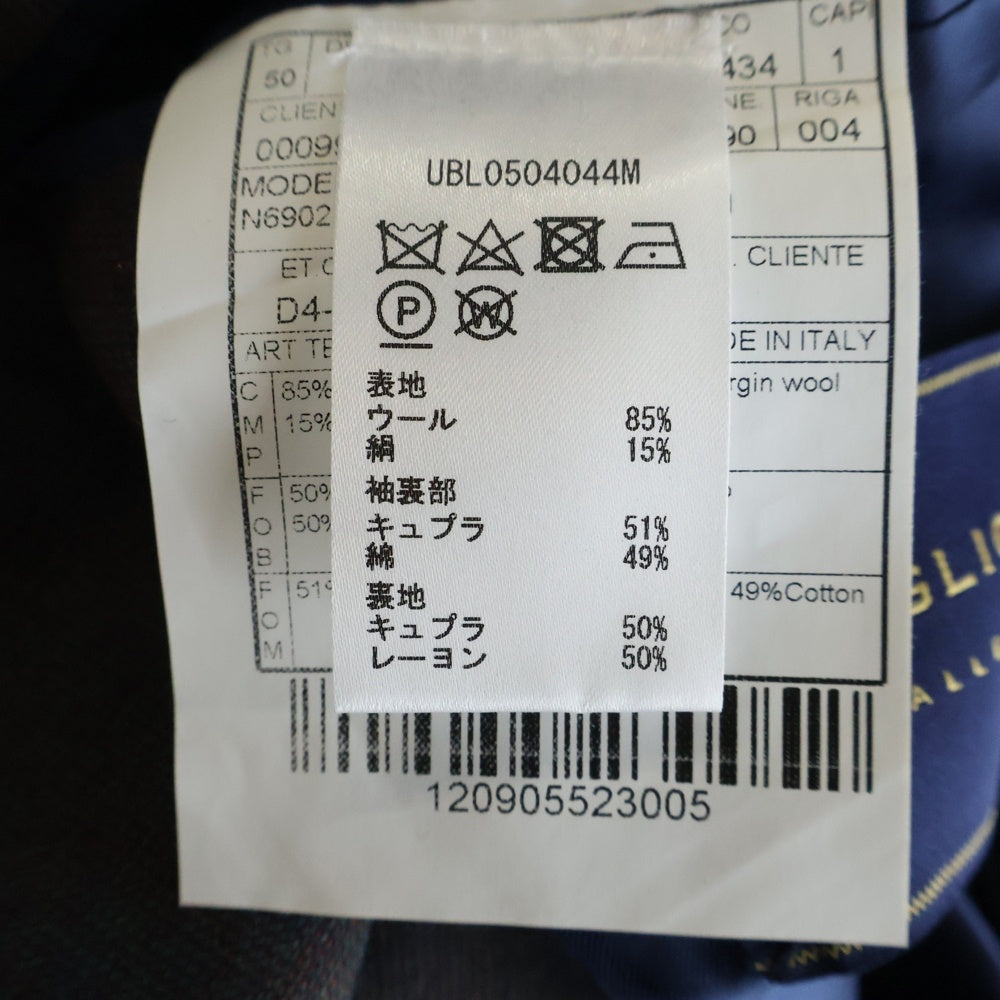 BOGLIOLI(ボリオリ) イタリア製 ウール混 チェック 2Bテーラードジャケット ネイビー UBL0504044M
