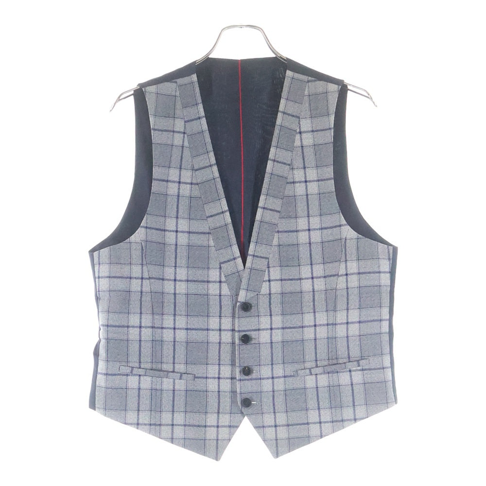 HUGO BOSS(ヒューゴボス) GUABELLO ウール チェック 2Bテーラードジャケット センタープレス スラックスパンツ セットアップ グレー