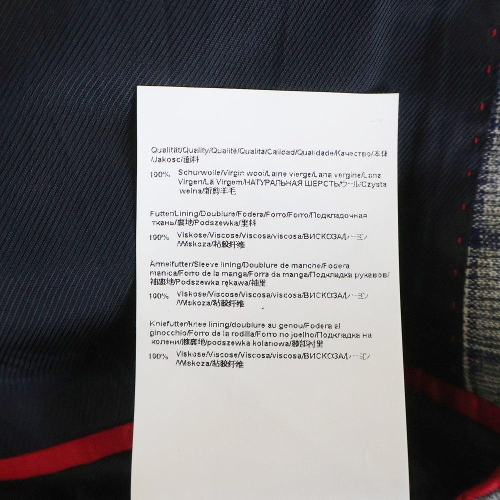 HUGO BOSS(ヒューゴボス) GUABELLO ウール チェック 2Bテーラードジャケット センタープレス スラックスパンツ セットアップ グレー