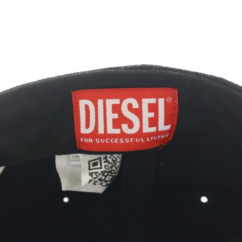 DIESEL(ディーゼル) オーバルロゴプレートデザイン 6パネル アジャスター付き ベースボールキャップ 帽子 ブラック A11357