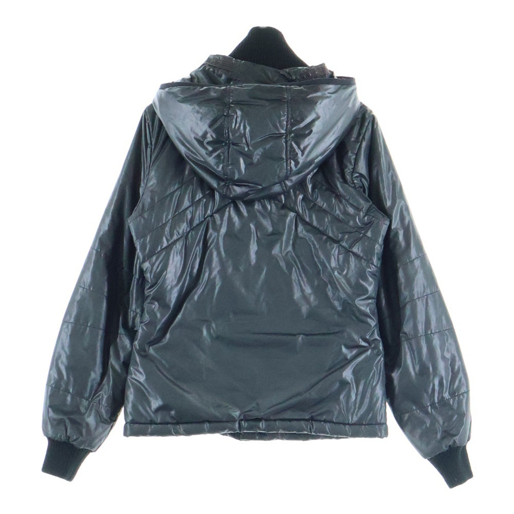 DIESEL(ディーゼル) 00S マルチポケット レースデザイン ニット切り替え ジップアップ 中綿ジャケット レディース ブラック