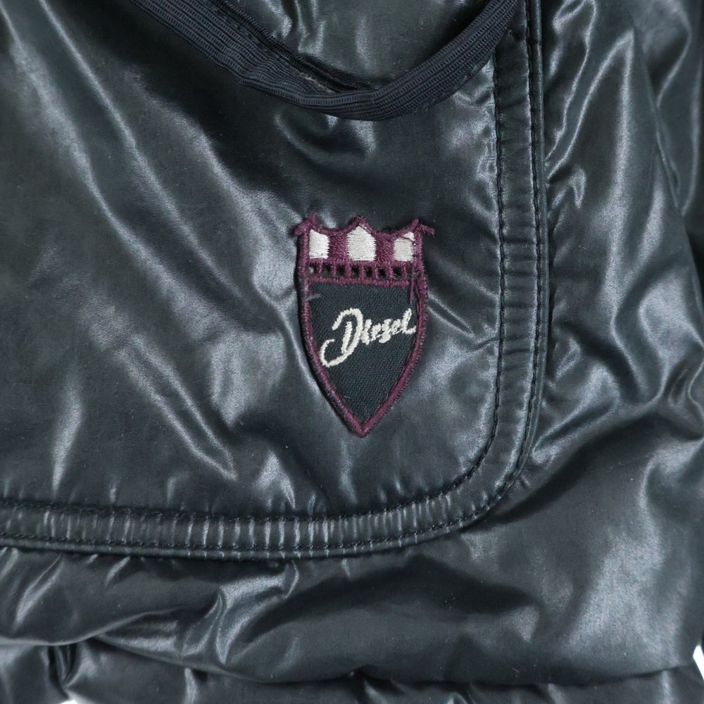 DIESEL(ディーゼル) 00S マルチポケット レースデザイン ニット切り替え ジップアップ 中綿ジャケット レディース ブラック