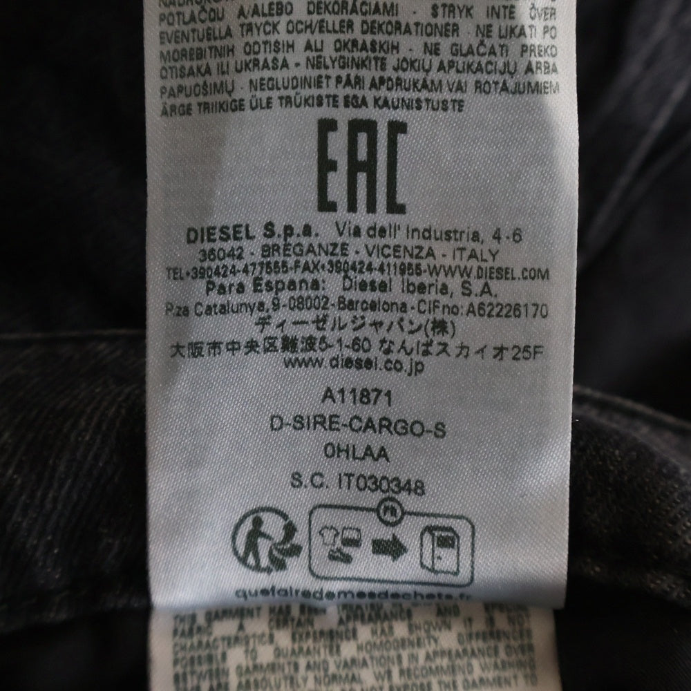 DIESEL(ディーゼル) D-SIRE-CARGO-S マルチポケット ボタンフライ デニムカーゴパンツ レディース ブラック A11871
