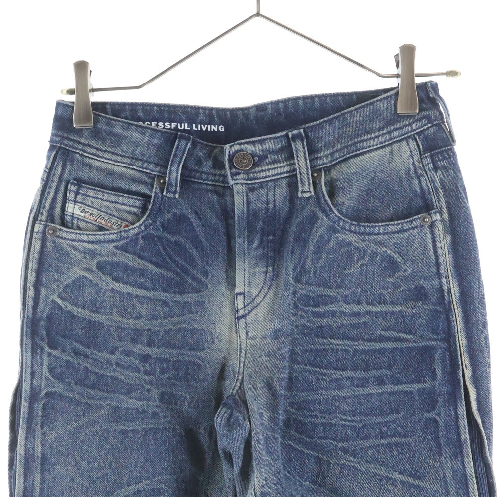 DIESEL(ディーゼル) マルチポケット ダメージ加工 ボタンフライ デニムパンツ レディース インディゴ A18982