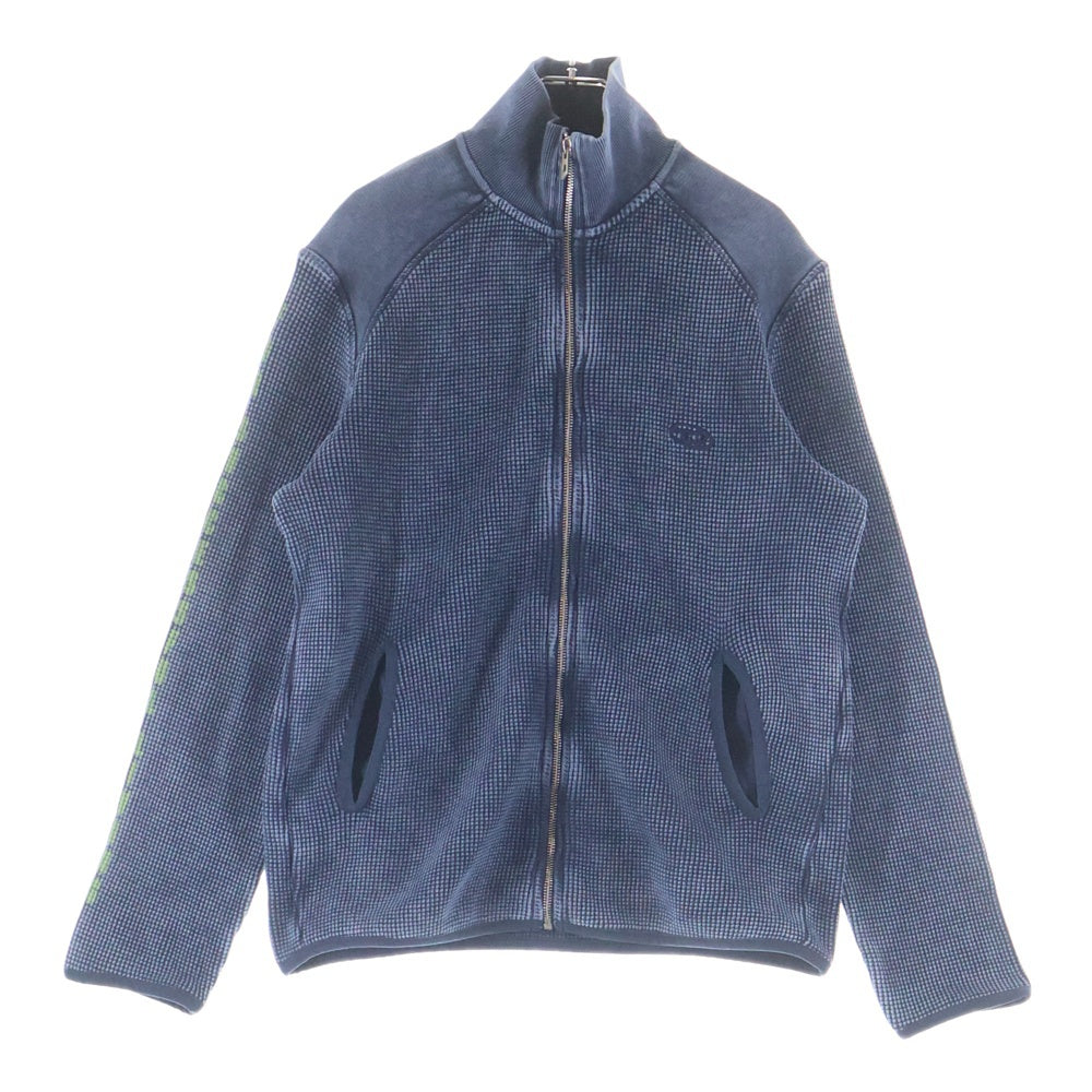 DIESEL(ディーゼル) WAFCOOL-ZIP-LS ワッフル生地 エンブロイダリーデザイン ジップアップ ニット カーディガン レディース ブルー A14881
