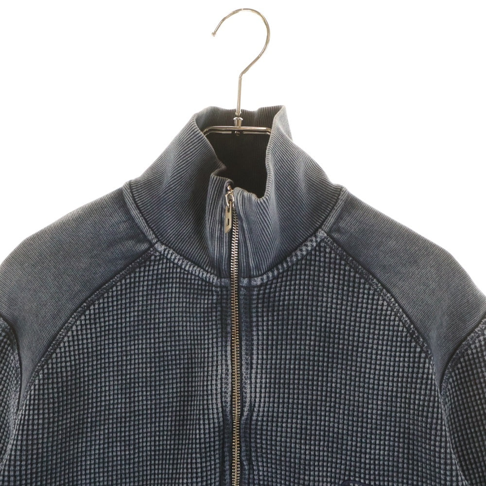 DIESEL(ディーゼル) WAFCOOL-ZIP-LS ワッフル生地 エンブロイダリーデザイン ジップアップ ニット カーディガン レディース ブルー A14881