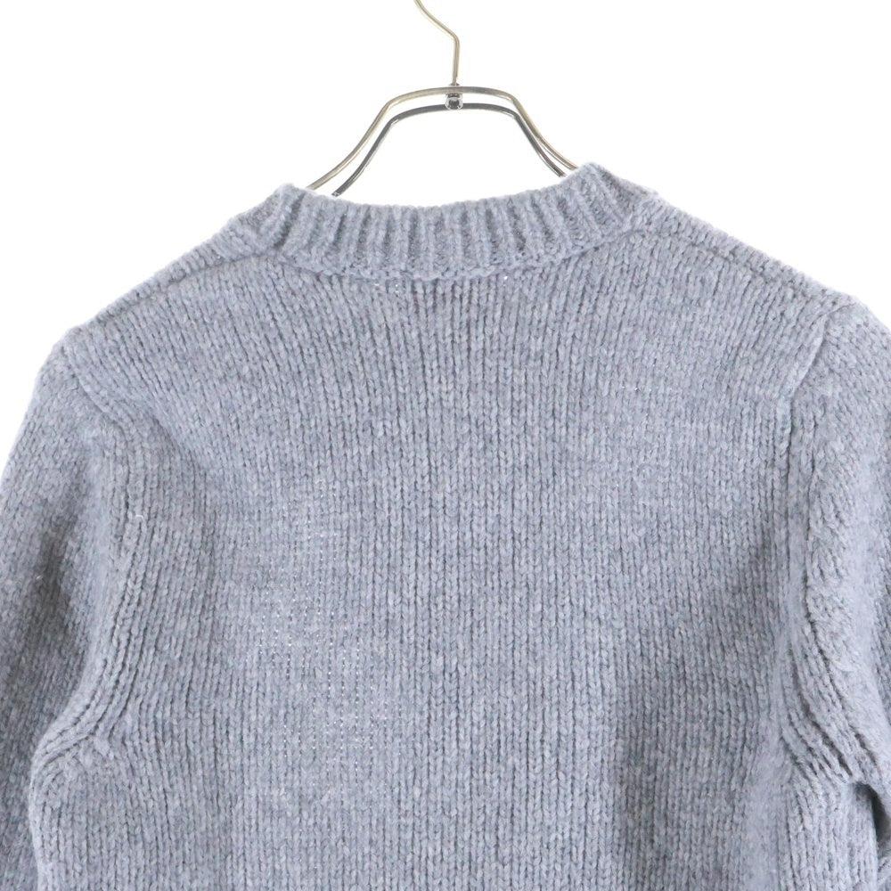 DIESEL(ディーゼル) クラッシュ加工 クルーネック ハイゲージ ニット セーター レディース グレー A15189